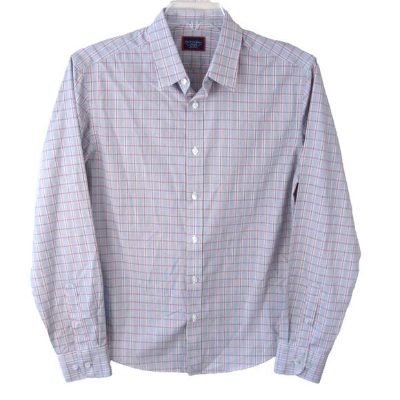 Untuckit Long Sleeve Button Down Slim Fit Shirt‎ Men's Medium Gray Plaid - Picture 1 of 7
